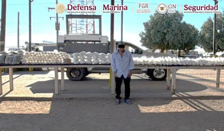 En Sonora, detienen a sujeto con más de 200 kilos de metanfetaminas