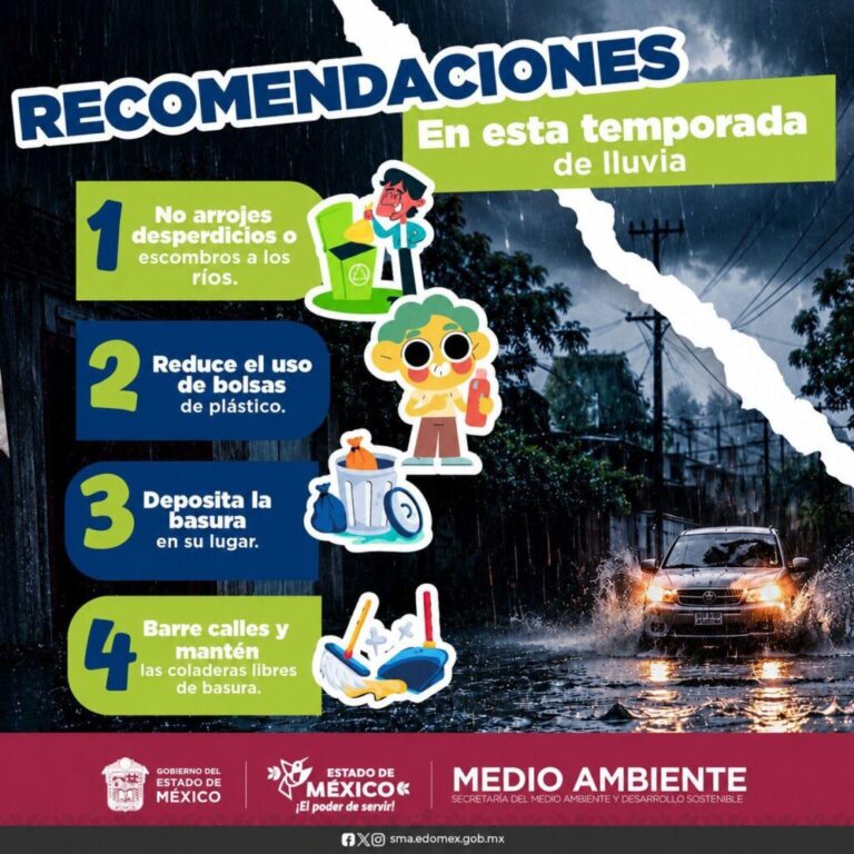 Exhortan en EdoMéx a mantener calles y espacios públicos limpios de basura para prevenir inundaciones