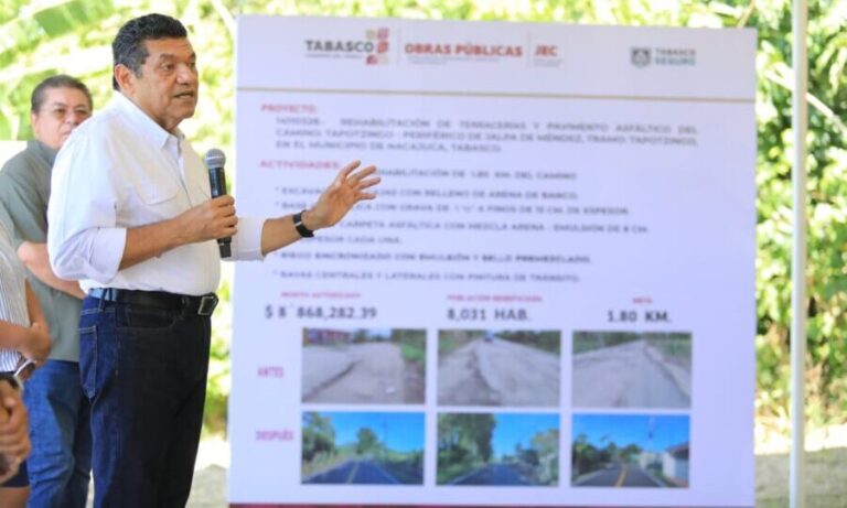 Entregn en Tabasco obras carreteras en Nacajuca para fortalecer la movilidad de más de 60 mil habitantes