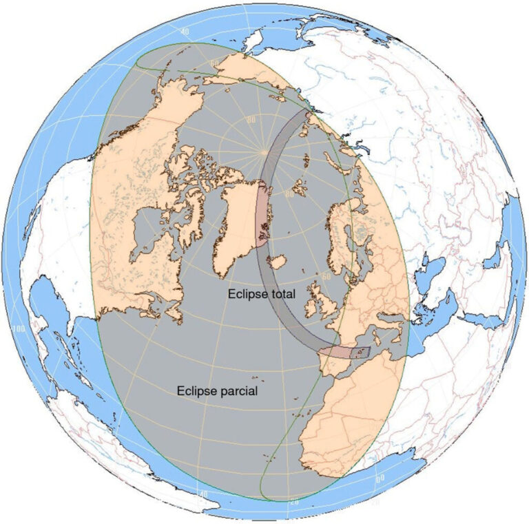 El eclipse total de Sol tocará mañana Groenlandia e Islandia antes de entrar en España