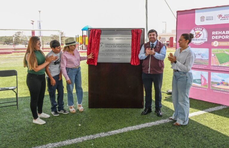 Invierten 17 millones de pesos para la rehabilitación de unidad deportiva en Hueypoxtla, EdoMex