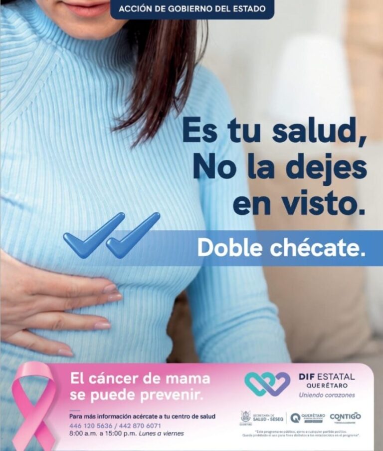 Exhorta Querétaro a las mujeres a realizarse estudios para la detección oportuna del cáncer de mama